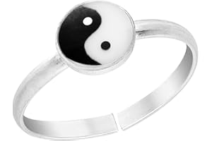 AERAVIDA Cute Yin Yang Balance .925 Sterling Silver Toe/Pinky Ring