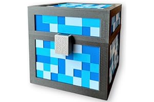 KAJAWIS Pixel Sparschwein Spardose für Kinder Minecraft-Stil Pixel 3D Box Multicoloured PLA-Biokunststoff (Blue, XL)