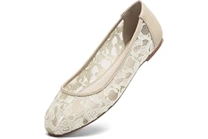 Greatonu Bailarina de Encaje Plana para Mujer