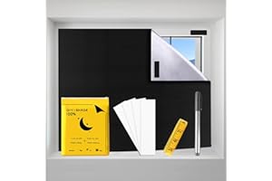 CyanCloud Blackout Blind 145 x 300cm 420D Black Out Fabric Portable Blackout Blinds Easy Stick On Window for Home Office Nursery Bedroom Car No Drill Travel Blackout Blind
