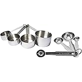 Dynore Mirror Finish Set of 4 Heavy Measuring Cup and 4 Measuring Spoon