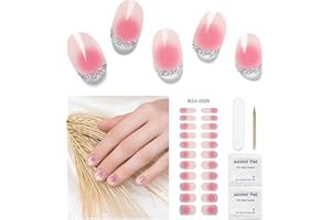 DUKASOU Unghie Adesive Gel, 22 Pezzi Adesivi/Pellicole per Smalto Vero, Adesivi per Unghie in Gel di qualità da Salone 100% Curati Strisce di Smalto Duraturo