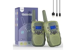 Kids Walkie Talkies Rechargeable, Bakoherp 8 Channels 2 Way Radio Toy with LED Flashlight, 3KM Long Range Walky Talky for Adventures, Camping, Hiking