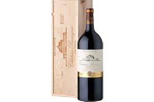 CASTEL CHATEAUX GRANDS CRUS Coffret Cadeau Caisse Bois - MAGNUM Château Barreyres - AOP Haut Medoc - Cru Bourgeois - Vin Rouge - 1,5 L