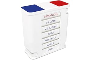 Kerpers® Pilulier Semainier | Hebdomadaire 7 Jours 1 Pièce | Matin, Midi, Soir, La Nuit - Grande Capacité, Plus Rangement | Boîte à Médicaments pour la Maison et les Voyages (1 Pièce France)