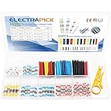electrapick Kabelverbinder Set 110 stk Lötverbinder + 90 Wärmeschrumpfschläuche mit einem Mini Abisoliermesser