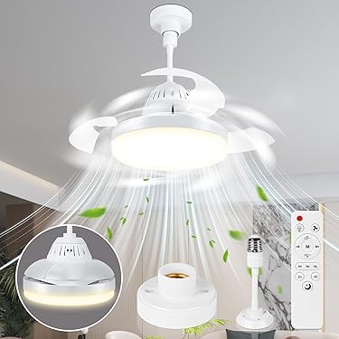 Ventilatore Da Soffitto Con Luce LED E Telecomando, Dimmerabile, 3 Velocità E 3 Colori - Silenzioso, Perfetto Per Camera Da Letto E Soggiorno