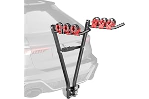 Wiltec Towbar Bike Rack for Cars 45 kg Ideal for Transporting up to 3 Bicycles, Cycle Carrier for Towball Mounting, Universal Fit, Sturdy Steel Frame, Easy Installation, Space-Saving Design