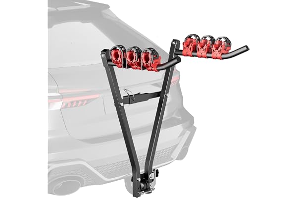 Wiltec Porte vélos d’attelage – capacité 3 vélos, 45 kg – en Acier Q235 – pour Boule d’attelage – vélos Tout Terrain, VTT, VAE, vélos électriques – avec Sangles en Nylon