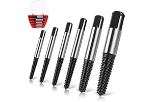 Flintronic Extractores de Tornillos, 6 PCS Extractor de Pernos, Juego de extractores de tornillos profesionales, con Caja de Almacenamiento, para Tornillos Rotos o Dañados