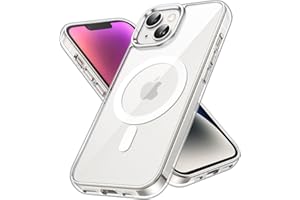 JETech Magnetisch Hülle für iPhone 14 6,1 Zoll Kompatibel mit MagSafe Kabellosem Laden, Stoßfest Handyhülle, Schutzhülle Kratzfeste Transparente Rückseite (Durchsichtig)