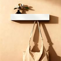 Porte-manteau Mural Avec étagère - 5 Crochets Cachés, Blanc, Bois Et Métal, 43,5 Cm - 9