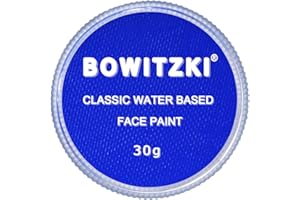 Bowitzki 30g pintura facial profesional cuerpo pintado cara pintada cara pintada agua pastel dividido seguro para niños y adultos Navidad de Halloween monocromática (Azul)