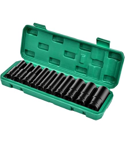 Aexit 4-Piece 1/4" Drive 6.5mm Hex Socket Set - 6 Point Chrome Vanadium Steel Nut Driver Sockets