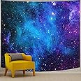 Apdidl Galaxy Tapestry for Bedroom Aesthetic Space Blue Night Starry Sky Stars Universe Tapestry Mysterious Nebula Wall Hanging Backdrop Room Decor for Bedroom Living Room (51'' x 60'')