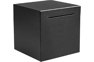 Sparbössa svart rostfritt stål, sparbössa ej att öppna, 12 x 12 cm måste öppnas för att bryta, mynt och sedlar Money Box spar