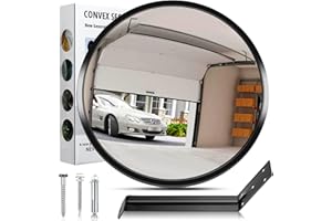 Moveland Espejo Convexo de Tráfico Ajustable 30 cm - Gran Angular Redondo Parabólico Acrílico - para Garaje, Calzadas, Oficina, Patio, Almacén (130 Grados)