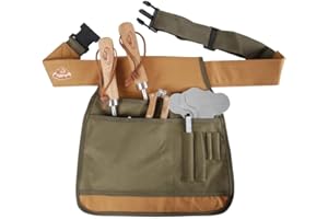 Esschert Design, ceinture à outils en toile, marron clair/vert