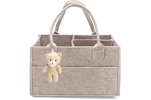 Generisch Baby Organizer Wickeltisch，Wickel Organizer，Diaper Caddy Organizer，Windeltasche FüR Unterwegs，Plush Wrap Organiser，Baby Nappy Caddy Organiser (33 * 23 * 18Khaki)