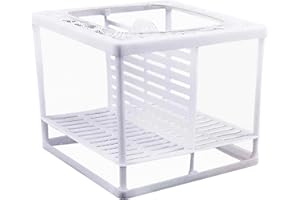 Gkhlg 1 Piece Fish Breeding Box Baby Fish Separator for Tank with 1mm Mesh Net for Isolation and Breeding in Fish Tanks for Various Fish Species (16cm x 14cm x 15cm (6.3" x 5.5" x 5.9"))