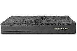 THE DOG'S BALLS The Dog's Bed Replacement Outer Cover (No Mattress) for The Dog's Bed Orthopaedic, Washable Fur Fabric, XL 15cm (Grey Fur) Veterinary Approved