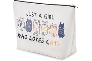 WY LIGHTING LEVEL Torby do makijażu z kotem dla kobiet, uroczy kot mama prezenty dla miłośników kotów, urocze rzeczy z kotem, podróżna kosmetyczka z zamkiem błyskawicznym dla nastolatków, córki, siostry, przyjaciółki,