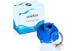 anetos® - Poolsauger Adapter für Intex (80mm auf 32mm) für Saugschlauch mit Edelstahl Schlauchschelle - Bodensauger, für Bestway