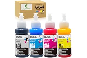 ‎JOYPRINTING JoyPrinting 4X T664 Tinte Kompatibel für Epson 664 Nachfülltinte Multipack für EcoTank ET-2500 ET-2550 ET-2600 ET-2650 ET-4500 ET-14000 L396 L3050 L3060 L3070 L110 L120 L130 L132 Druckertinte 70mL
