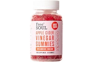 Apple Cider Vinegar Gummies with The Mother 1000mg Enhanced with Vitamin B12 & Folic Acid | 60 High Strength ACV Vegan Capsul
