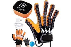 GAOXIAO Guanti Robotici Riabilitativi, per la Terapia Riabilitativa della Mano Emiplegia da Ictus, Dispositivo di Allenamento Riabilitazione con Rigidità Spastica Ortotici delle Dita A Left Hand L