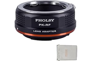 PHOLSY Adaptador Objetivos Montura PK-EOS R Compatible con Objetivos Pentax K / PK y Cuerpo Cámara Canon RF, EOS R, R6 Mark II, R7, R8, R10, R3, R5, R5C, R6, EOS RP, R50, PK-RF
