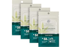 ‎GRANNY'S WORLD Trumidity® Feuchtigkeitsregler Set 58% | 2-Wege Luftbefeuchter für Kräuter | 4 x 8g Packs | Reguliert 3-4 Monate | Entwickelt in Germany