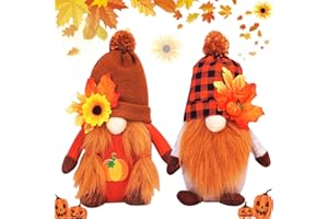 MaibaoteMbt Muñeca De Decoración De Otoño, 2 Piezas Otoño Gnomo Felpa Decoraciones, Decoración Otoño Gnomo, Decoraciones de acción de Gracias de gnomos, Muñeca de gnomo de Otoño Decoración (M1)