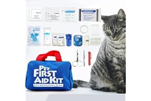 SHINETEC FMJI Kit di Pronto Soccorso per Animali Domestici per Cani e Gatti, 63 Pezzi Borsa di Sopravvivenza di Emergenza per Animali Domestici per Escursioni all'aperto Campeggio Emergencie