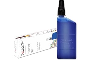 TECHNOART Encre à dessin bleue pour stylo technique - 25 ml - Compatible avec les stylos Isograph Rotring
