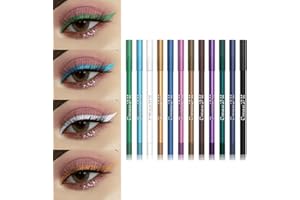 SOMGKINE 12 pcs Eyeliner colorati, Matite per trucco Eyeliner waterproof, matita per occhi colorati ad alta pigmentazione antimacchia, regalo da donna per spettacolo di festival