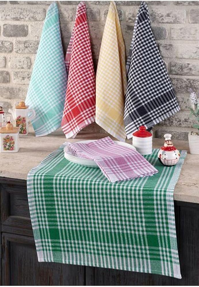 DENİZLİ ÇEYİZ 6 Adet Pötikareli Mutfak Kurulama Bezi 50x70 Cm Çok Renkli 50 x 70
