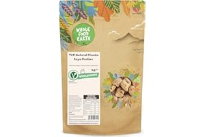 Wholefood Earth TVP Natural Chunks Soya Protien 1 kg | Libre de OGM | Tipo de fibra | Alto en proteínas