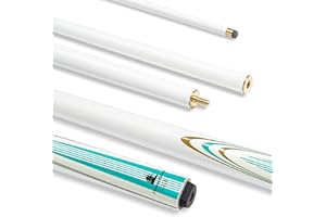 PowerGlide - Taco de Billar o Billar | Circa | Fibra de Vidrio | 2 Piezas de Junta de latón 50/50 | Blanco Brillante o Gris Mate | Tamaño Completo 57 Pulgadas | Punta de 10 mm | Pesos Surtidos 18