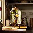 Ellementry Trasnparent 6.8L Water Glass Dispenser Jar with Tap, Mason Jar for Beer, Detox Water, Juice Pitcher, Soda Lime Glass Drink Dispenser, Glass Beverage Server for Home & Kitchen