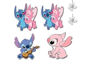 BITOWO Ensemble de boucles d'oreilles en forme de point d'anime pour filles, femmes, enfants, dames, amies, jolies boucles d'oreilles à tige pour filles, boucles d'oreilles bleues pour adolescentes,