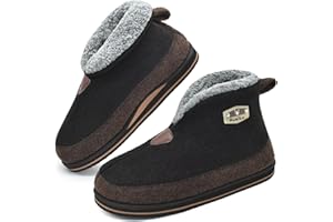 KuaiLu Chausson Botte Hommes Hiver Chausson Montant Feltro Chaud Peluche Doublure Pantoufle Rebond Memory Foam Slippers avec Antidérapant Semelle Indoor Outdoor Chaussure Maison