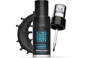 King Kong State touch-up penna - BLACK MATT - 1-lagers lack för reparation av stenskott och repor på bilen (MATT)