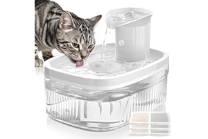 CAWJUG Cat Water Fountain for Drinking Wireless 2.5L, Battery Operated Cat Drinking Fountain with Motion Sensor, Automatic Cats Fountain Water Bowl for Pets Indoor & Outdoor Drinking