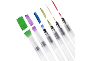 Mr. Pen - Bolígrafos de acuarela de 6 piezas, juego de pinceles de acuarela, bolígrafo de pincel de agua, bolígrafos de acuarela, bolígrafo de pincel recargable, suministros de Halloween