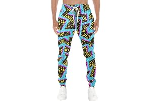 HUGLAZY Men's 80s 90s Sweatpants Retro Workout Pants Vintage Athletic Pants Funny Jogging Bottoms Party Outfit Casual Tracksuit Bottoms