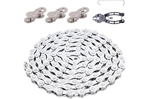 KIUIOM Bike Chain, 6/7/8 Speed Chain 116 Links (1/2x3/32"),Anti-Rust Bike Chain,Bicycle Accessories,Bicycle Chain Link Removal Repairing Tool,for Road Mountain Racing Cycling
