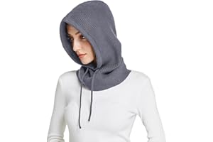 Facecozy Mütze Damen Winter, Strickmützen Warme Kapuzen Schal für Frauen Sturmhauben Beanie Wintermützen