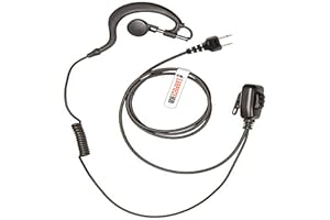 EARPIECE HUB G-Shape Headsets/Earpiece Ear Hanger Compatible with ICOM MAXON INTEK ALAN Radio IC-12E IC-2GXA IC-3FX IC-F20 IC-T2A 2-pin Jack