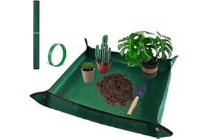 WEINIBAO Estera de Trasplante de Plantas, Estera de Jardinería Plegable, Impermeable Estera de Jardinería Alfombrilla Jardín, 75 x 75cm Tapete Trasplante para Mezclar Tierra Trasplantar Suculentas Plántulas